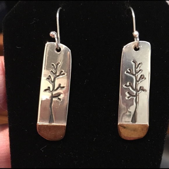 Jewelry - Silver trees with copper trim